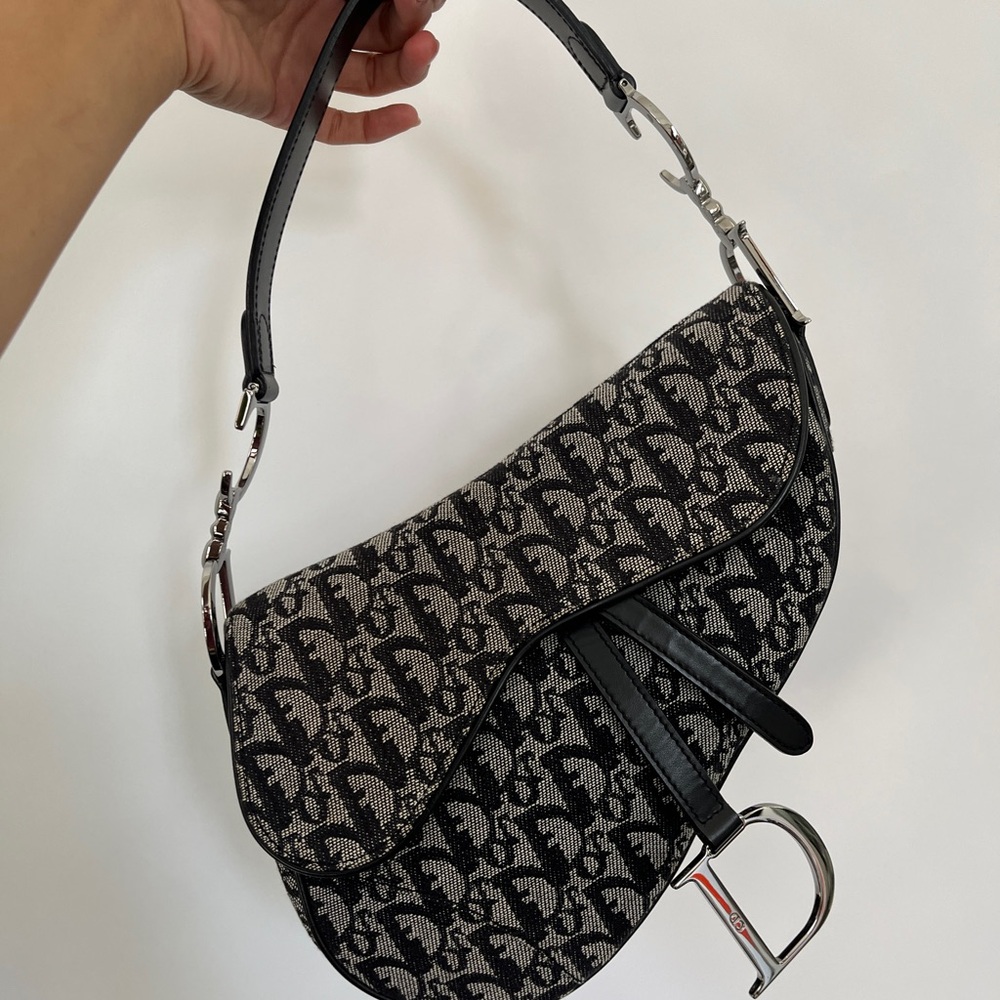 CHRISTIAN DIOR **GALLIANO ERA** CLASSIC SADDLE BAG IN BLACK WITH SILVER HARWARE